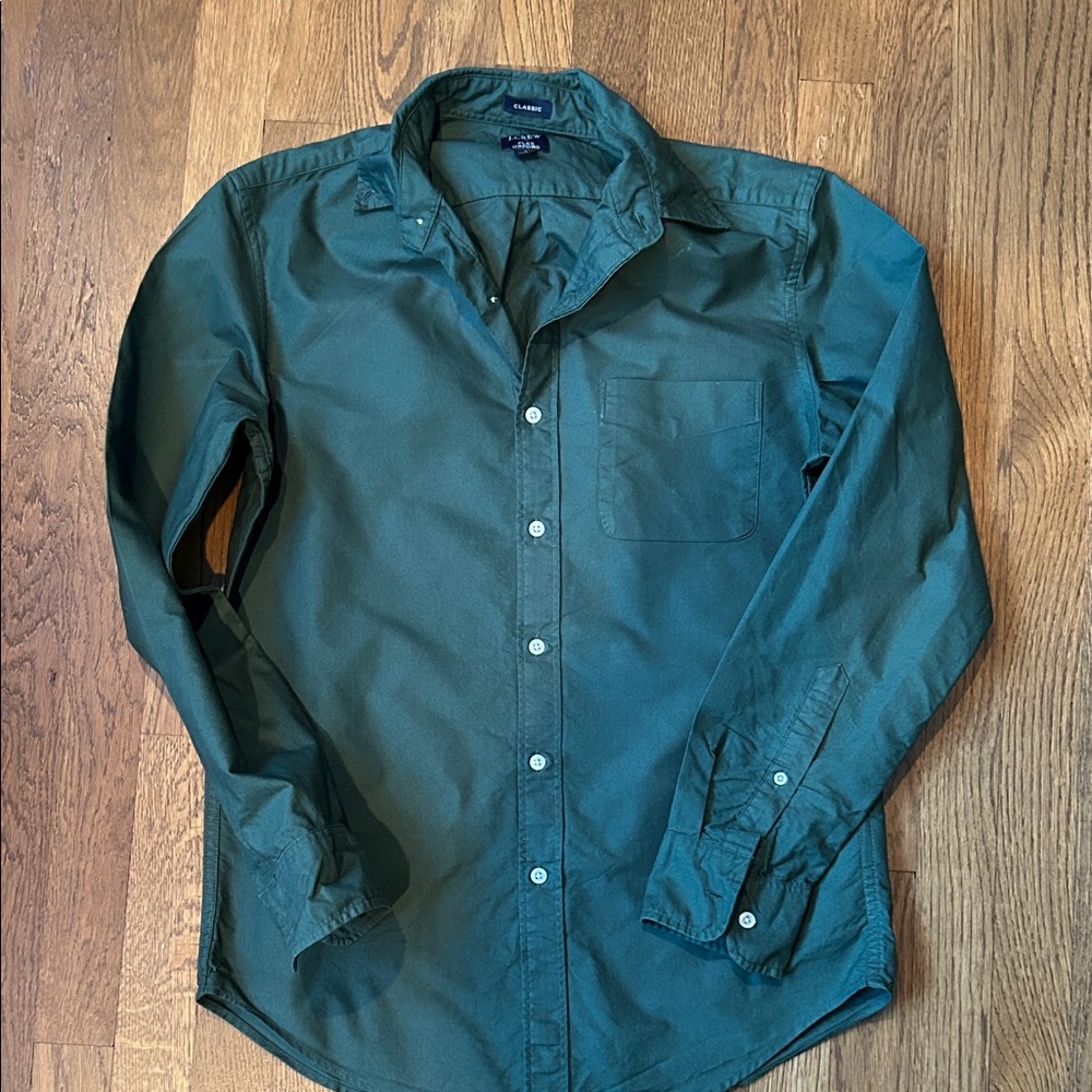 J. Crew Men's Forest Green Button Down Shirt
